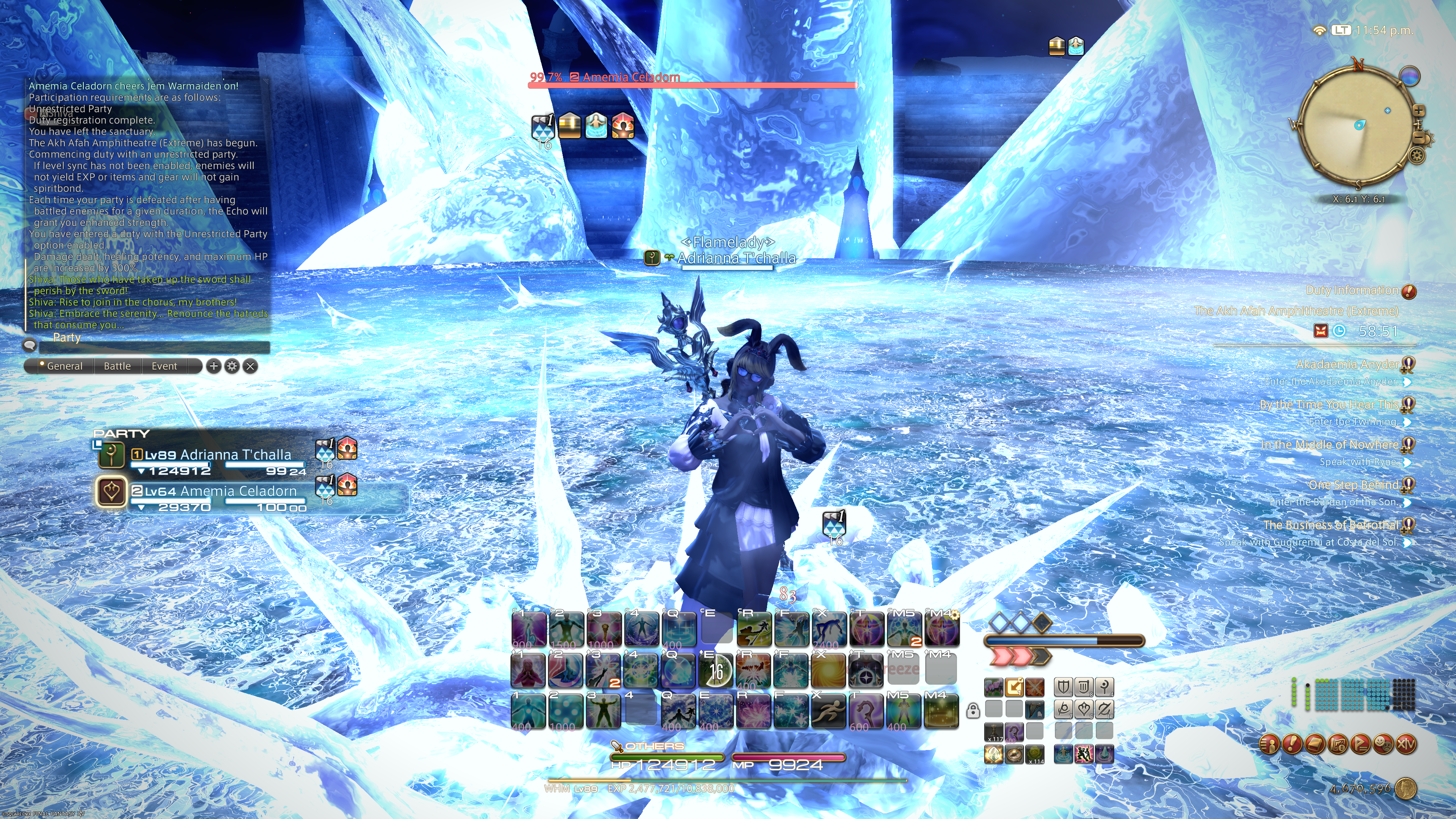 Adri posing by making her hands into a heart while frozen by Shivas ult attack